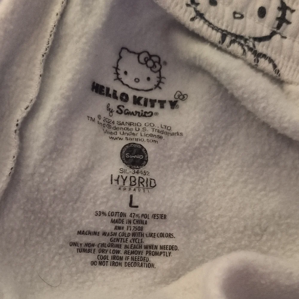 Hello Kitty Diaper Cover - White with Black Print
